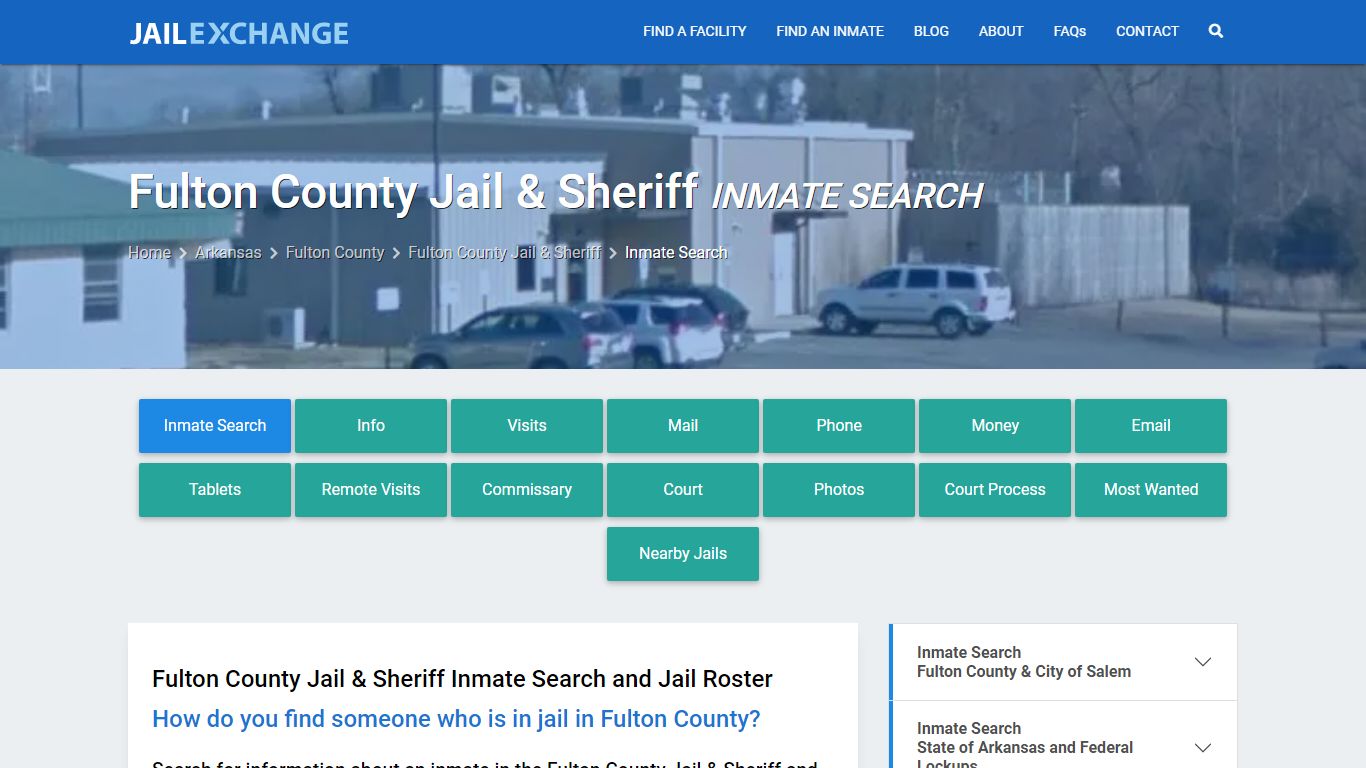 Inmate Search: Roster & Mugshots - Fulton County Jail & Sheriff, AR