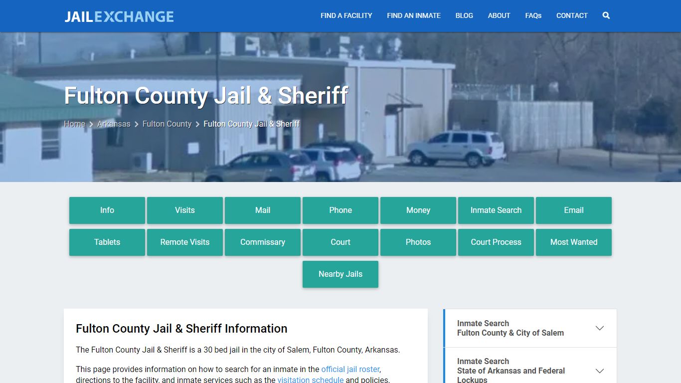 Fulton County Jail & Sheriff, AR Inmate Search, Information